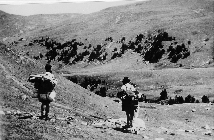 Eduard Mulà Estevan, d'excursió am un amic Suec a Andorra.