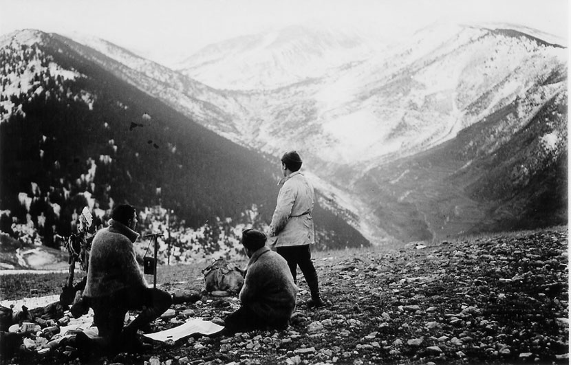 Eduard Mulà Estevan amb amics a la vall de Nuria